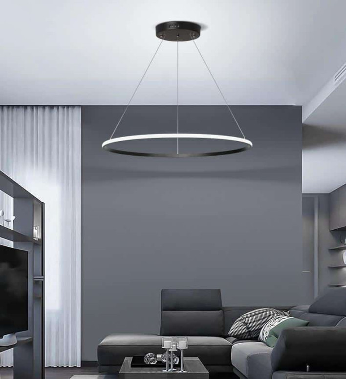 Lanuka Modern Minimalist Round Ring Pendant Light  Screed