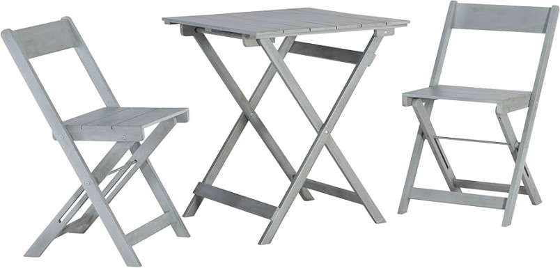 Linon Home Décor Caitlyn Gray Three Piece Square Table Set