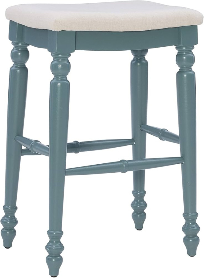 Linon Home Décor Joanna Blue Backless Bar Stool : Amazon