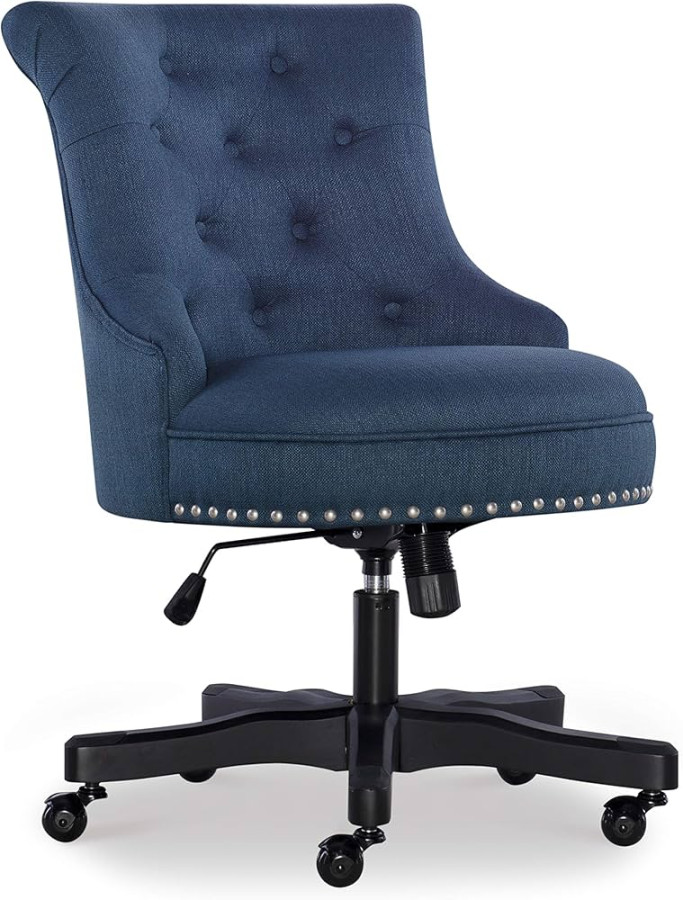 Linon Home Décor Leslie Azure Blue Office Chair : Amazon