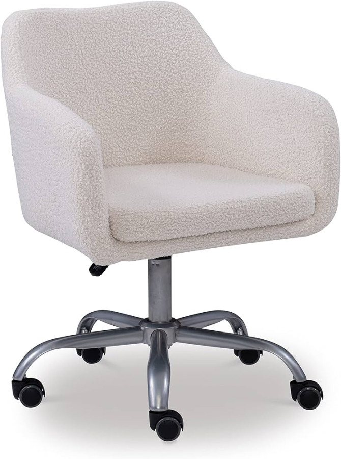 Linon Home Decor Products Linon Brooklyn Sherpa Office Chair, Ivory :  Amazon