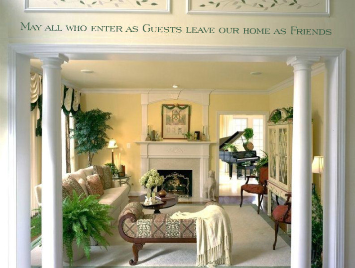 Living room entrance decor idea