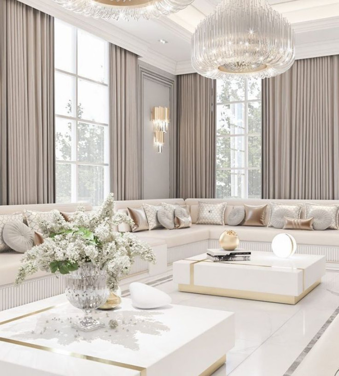 LIVING ROOM IN WHITE TONES