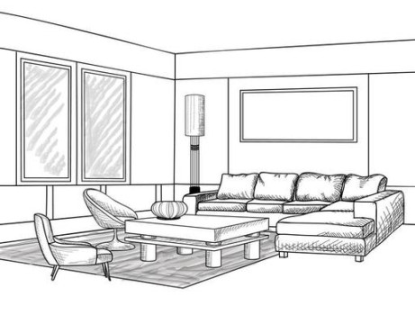 Living Room Sketch Vector Art, Icons, and Graphics for Free Download