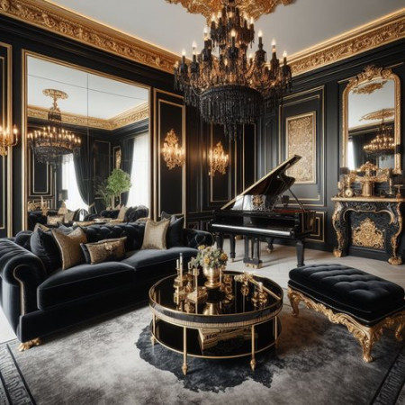 Luxurious Black and Gold Living Room Ideas