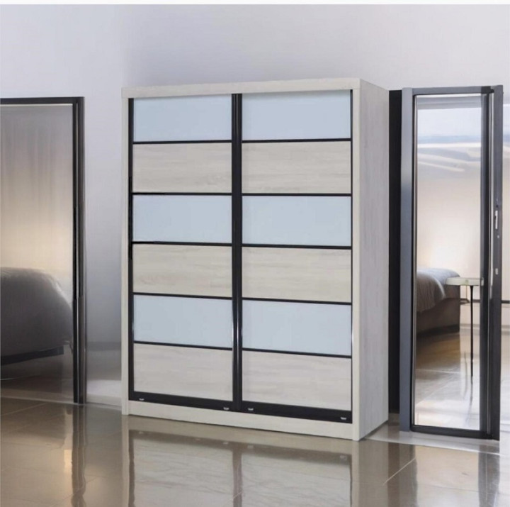 M Full Height Sliding Wardrobe (White wash)