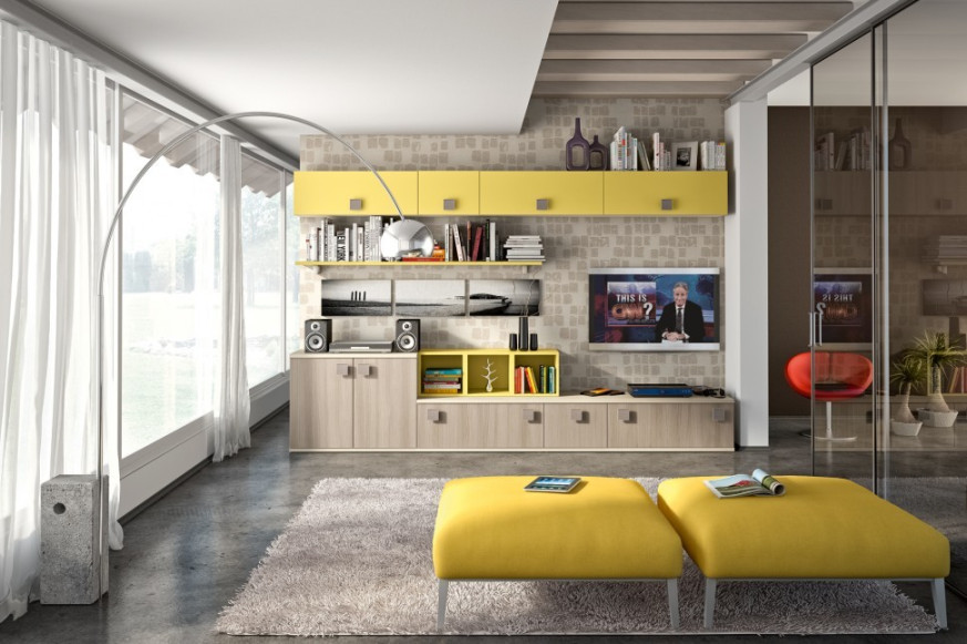 Modern Living Room Wall Units With Storage Inspiration