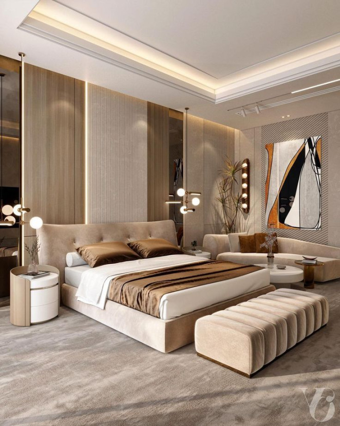 modern luxury bedroom/bedroom color / bedroom accent wall