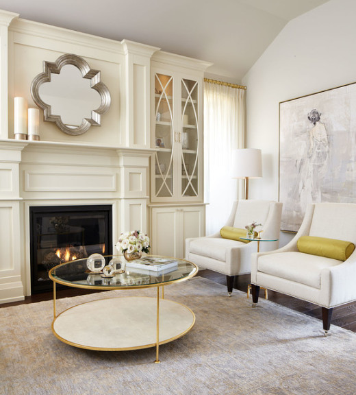 Modern Neutral Living Room with Gold Accents - Contemporary