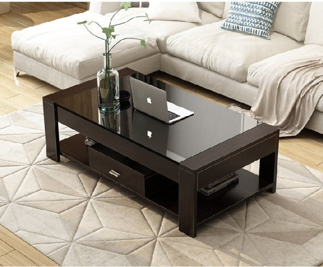 Modern Tempered Glass Coffee Table - Small ( x  x )