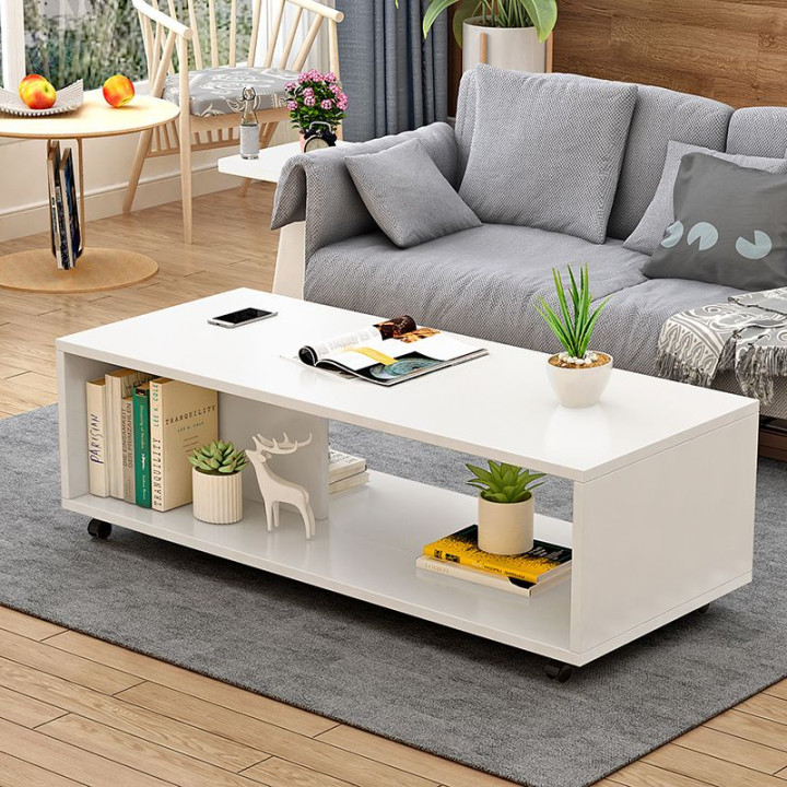 Movable simple small table modern white coffee table  Shopee