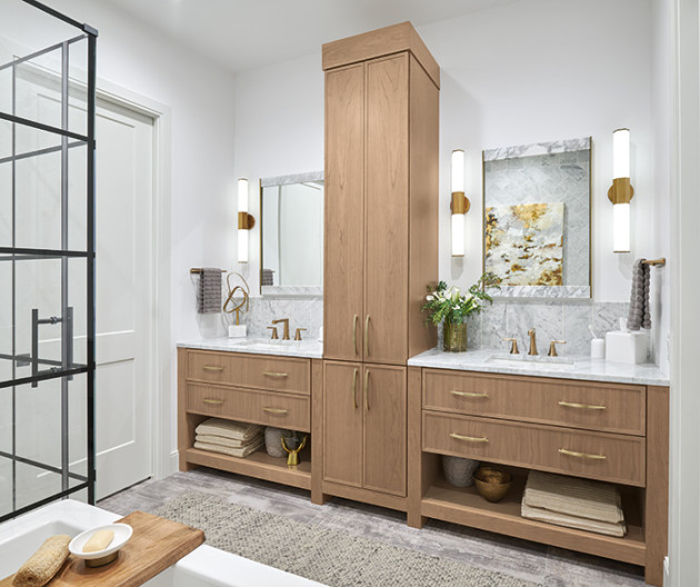 Natural Bamboo Bathroom Cabinets - Omega Cabinetry