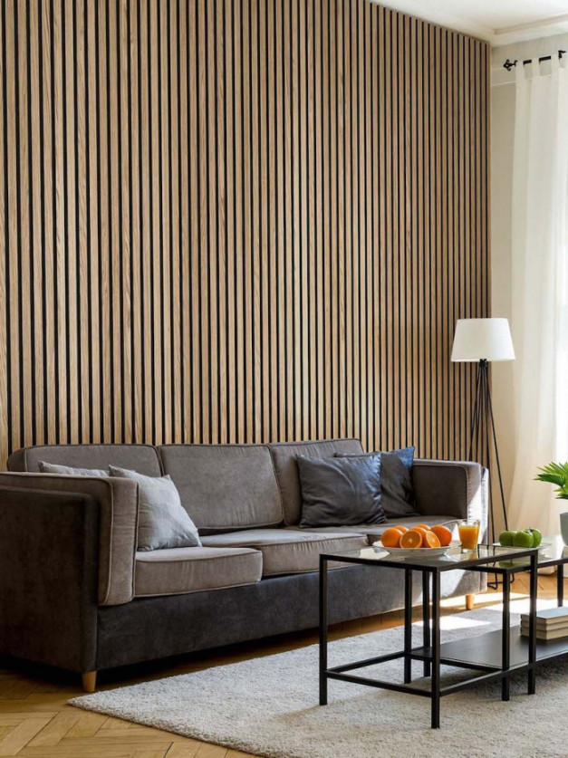 Natural Oak Acoustic Slat Wood Wall Panels - xmm