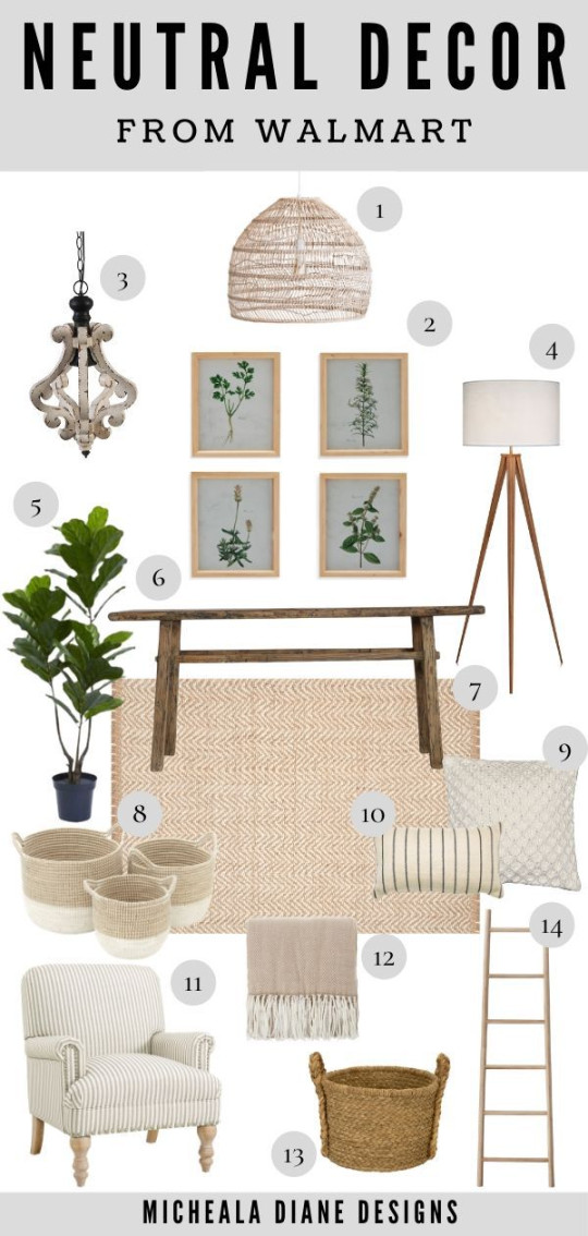 Neutral Home Decor From Walmart - Micheala Diane Designs