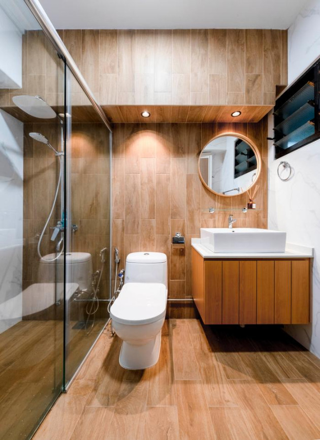 Nice Wood-Look HDB Bathrooms That