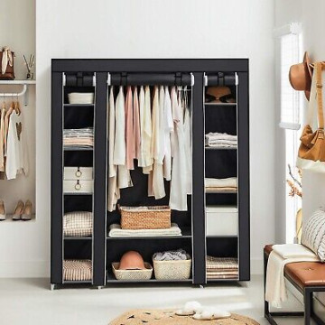 Organize Your Clothes with Style: Black Linen Closet Wardrobe