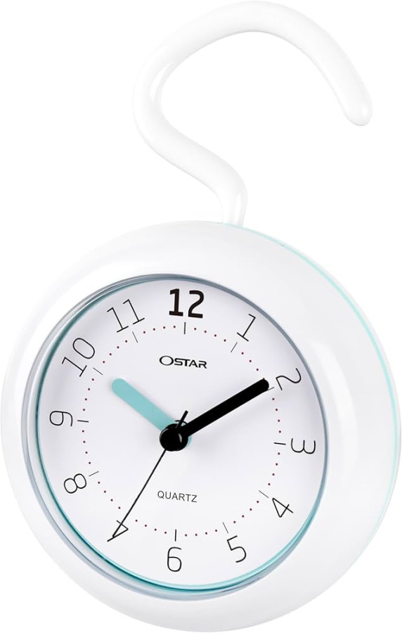 OSTAR Waterproof Bathroom Shower Clock, Analog Quartz Clock Hanging Stand  Dual Purpose, One AA Battery Operated . inch Round Size : Amazon