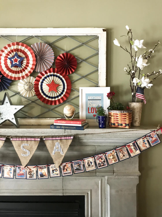 Patriotic Mantel Decor Ideas - Parties With A Cause