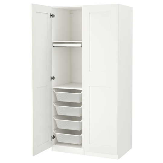 PAX / GRIMO Wardrobe combination - white/white xx cm