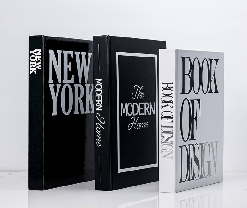 Piece Fashion Decorative Book, Hardcover Modern Decorative Book