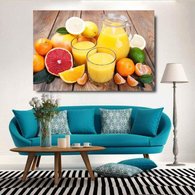 Pieces Modern Home Decor Wall Art Pictures Orange and Fruit Juice Large  Posters For Kitchen Decor Hd Canvas Paintings