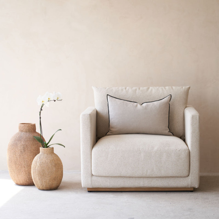 Portofino Fabric Armchair  Wheat