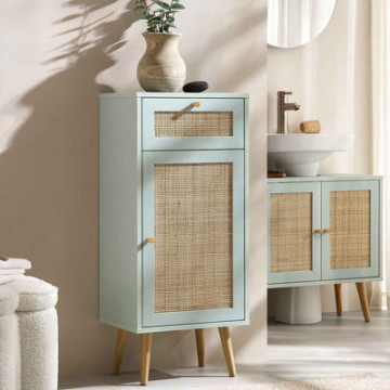 Richmond Ridged Highboard Storage Cabinet, Matte Sage Green