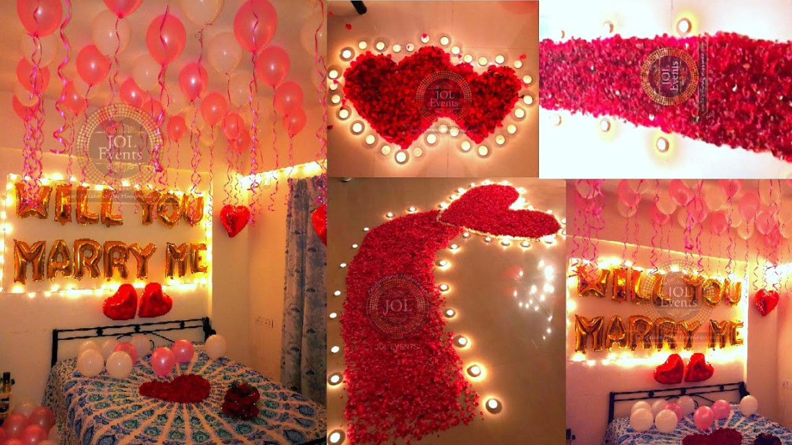 Romantic Bedroom Decoration Ideas  Anniversary Decoration - YouTube