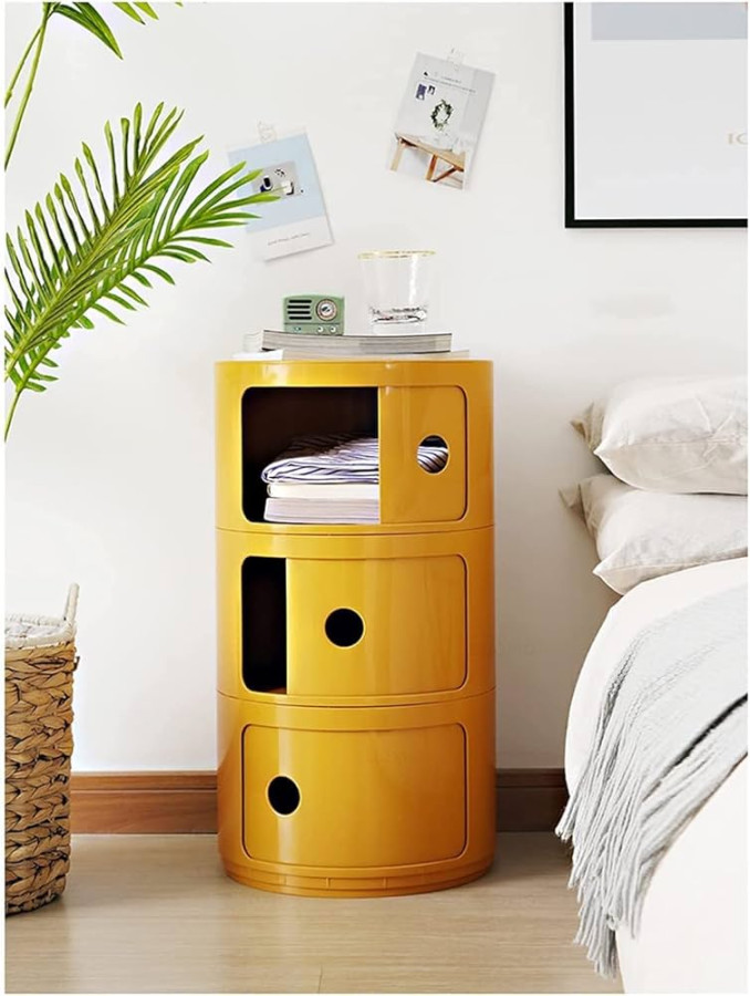 Round Bedside Table Detachable, Modern Simplicity Nightstand For