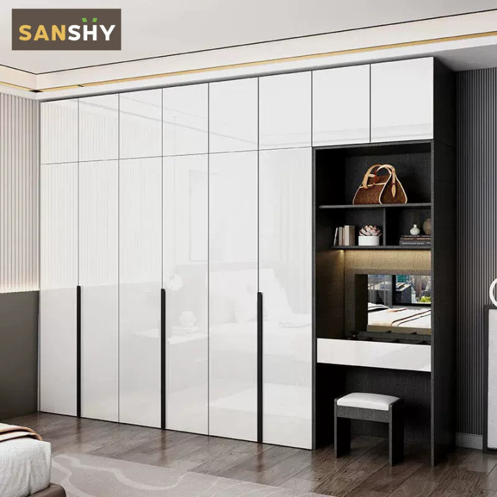 SANSHY Wardrobe Combination Door Large Wardrobe Simple Light