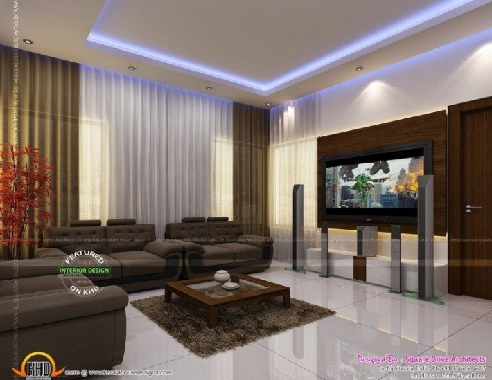 Simple Living Room Designs In Kerala - Interior design for small