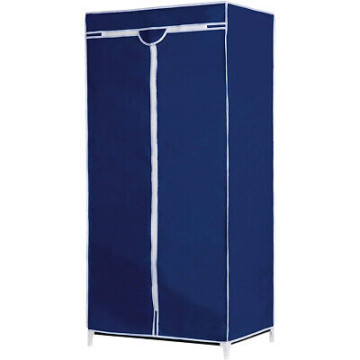 Single Canvas Fabric Wardrobe Rail Clothes Storage Cupboard