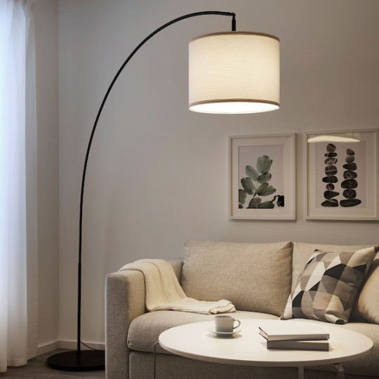 SKAFTET floor lamp base, arched, black - IKEA