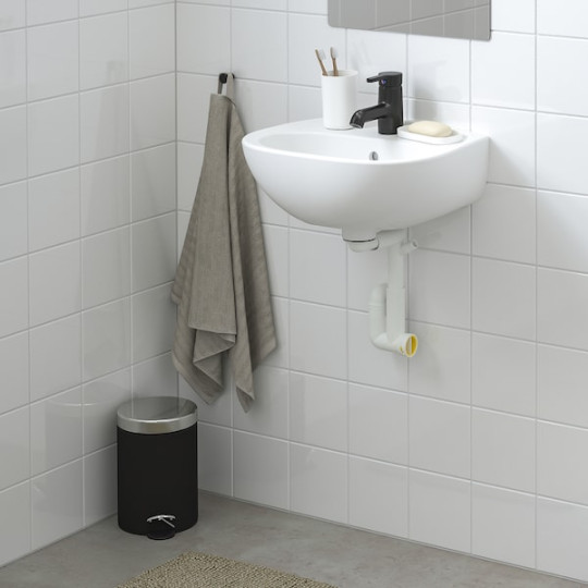 SKATSJÖN wash-basin with water trap, white, x cm - IKEA