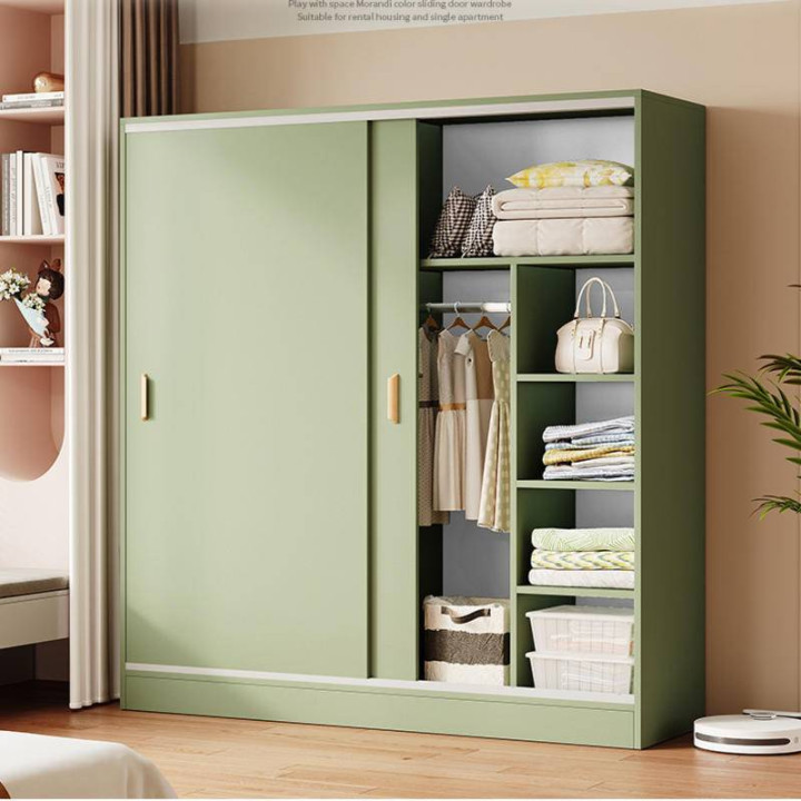 Sliding Door Wardrobe household small bedroom wardrobe rental room simple  modern simple small apartment storage cabinet