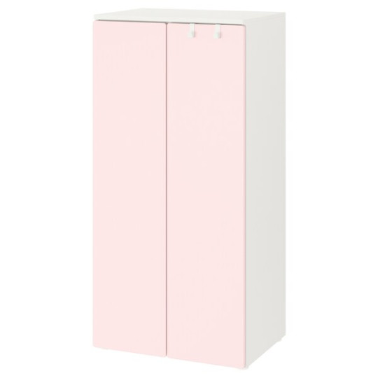 SMÅSTAD wardrobe, white/pale pink, xx cm - IKEA