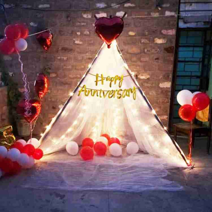 SOI Happy Anniversary Decoration Items Bedroom Decoration Items