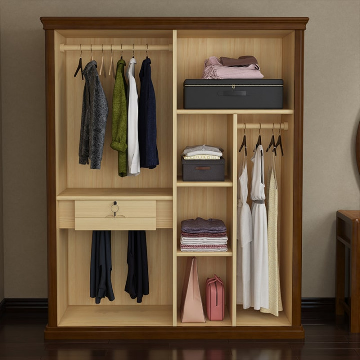 Solid Wood Wardrobe Singapore  Natural Wood  Durable