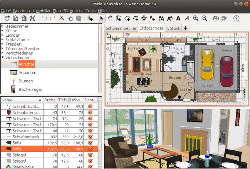 Sweet Home D - Draw floor plans and arrange furniture freely