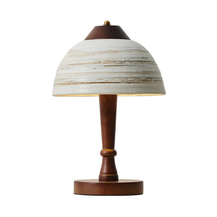 TEILJO Ceramic Table Lamp for Bedroom, Study & Living Room - Wabi-sabi Style