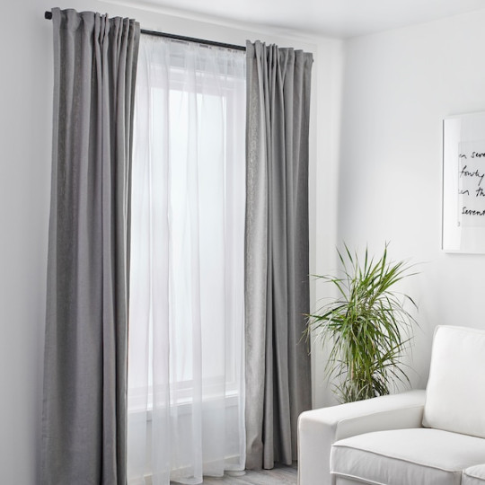 TERESIA Sheer curtains,  pair - white 45x cm