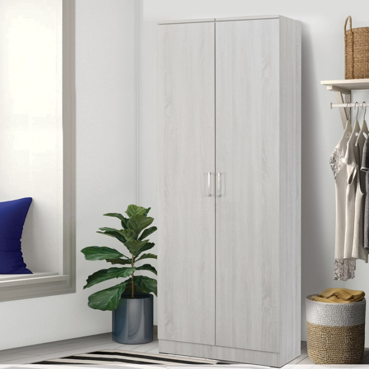 TK Full Height  Door Wardrobe (White wash)