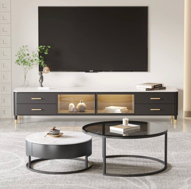 TV Cabinet Combination Fernsehschrank Modern Luxury Minimalist TV Lowb