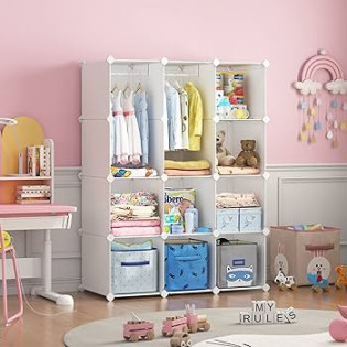 VIPZONE Baby Dresser, Kids Closet Organizers, Portable Kids Wardrobe for  Closet, Bedroom, Nursery, Cubby, Cabinet, Clothes, Dress, Baby Storage  Shelf,