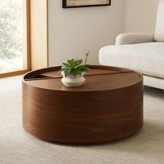 Volume Round Storage Drum Coffee Table  Modern Living Room