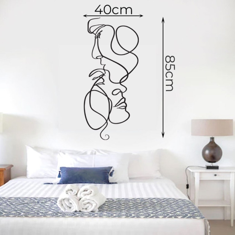 WALLPIK Love Couple - Modern Art - Line Drawing - Bedroom