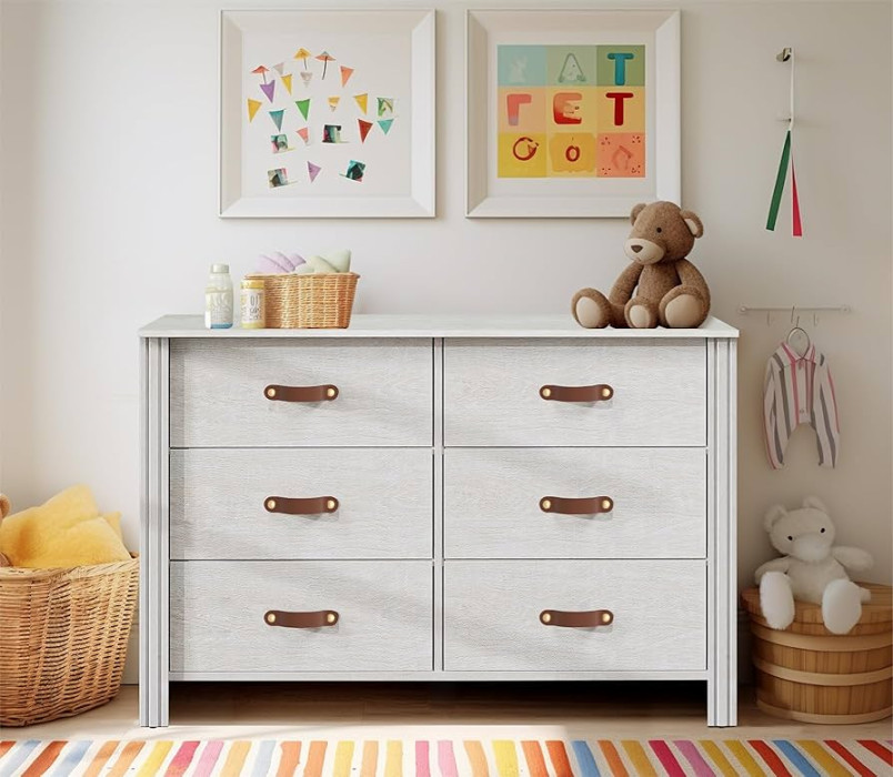 WAMPAT Kids Dresser for Bedroom, White Dresser with  Drawers