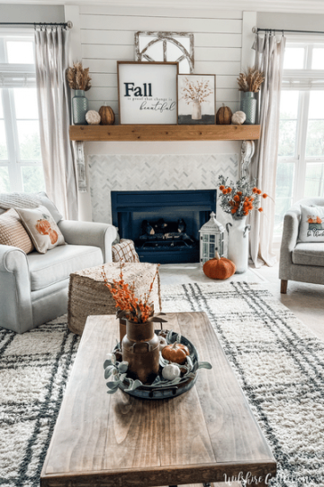 Warm and cozy fall living room - Wilshire Collections