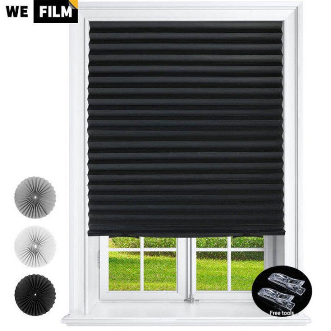 WEFILM Roller Blinds Shade Curtain Sun Protection % Opaque Window Shades  Zebra Pleated Blinds for Window Living Room Office Home Bathroom with