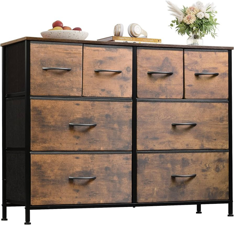 WLIVE Dresser for Bedroom with  Drawers, Wide Fabric Dresser for